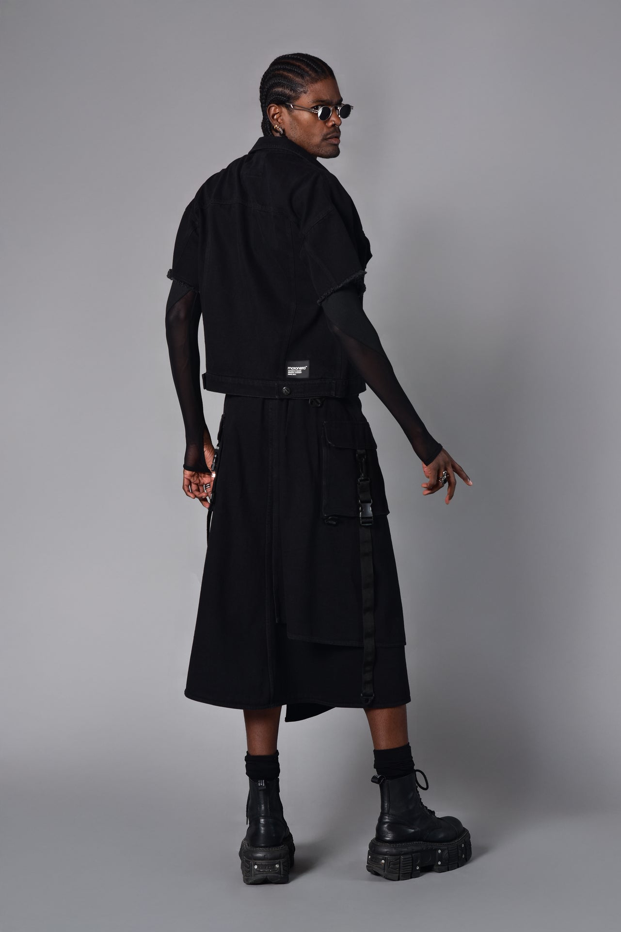 Black Denim Cargo Jacket