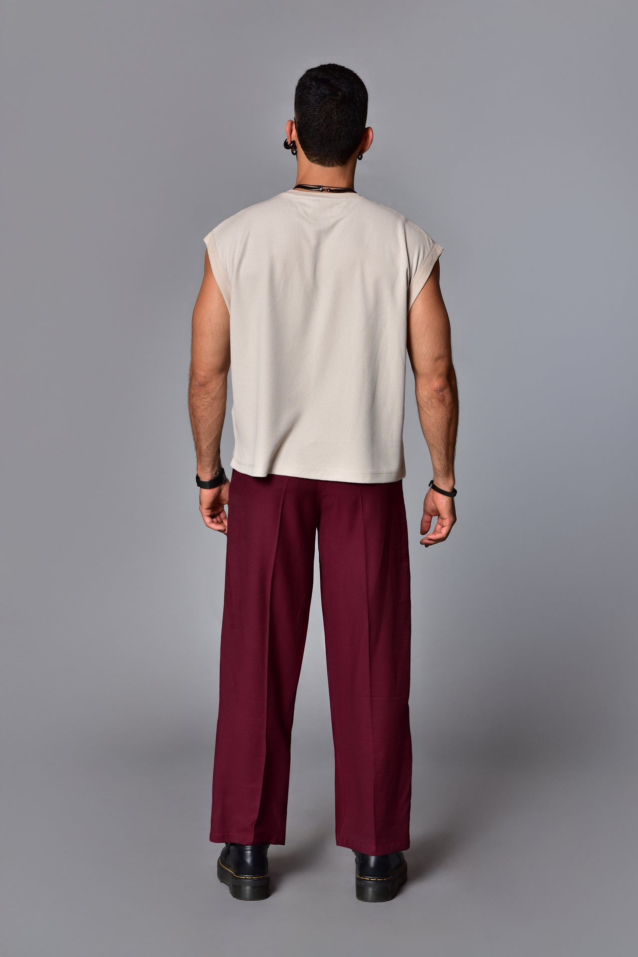 Beige triad sleeve t-shirt