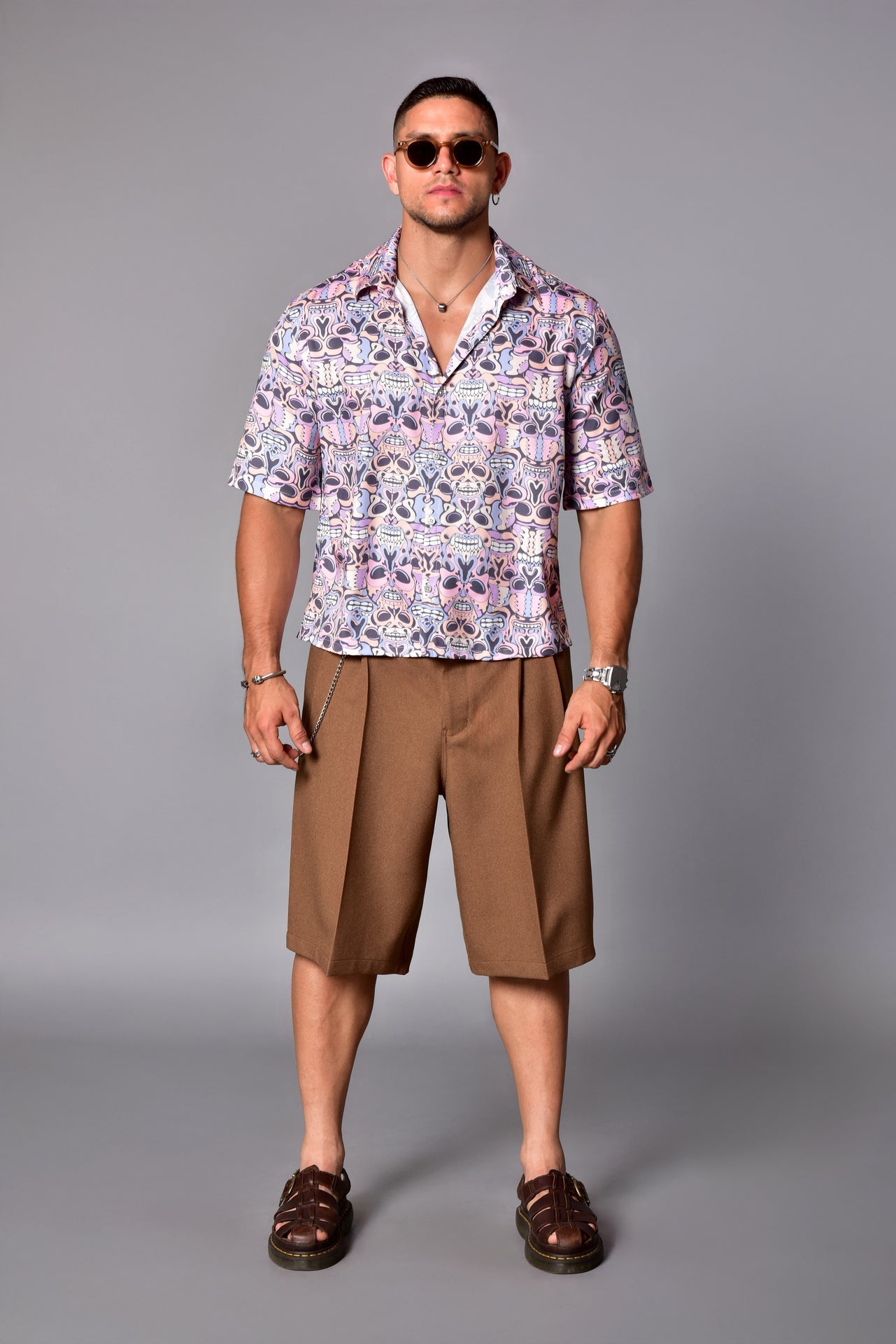 Retro Skull Pattern Shirt