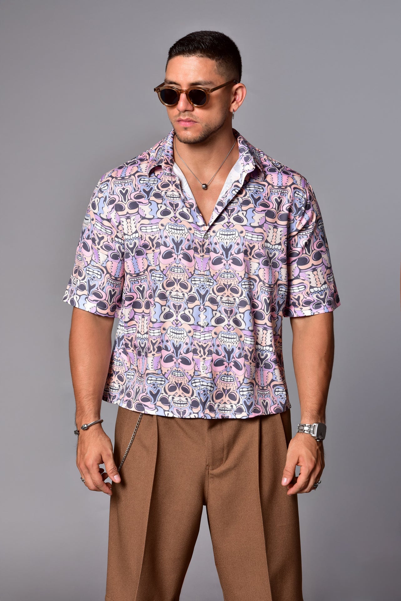 Retro Skull Pattern Shirt