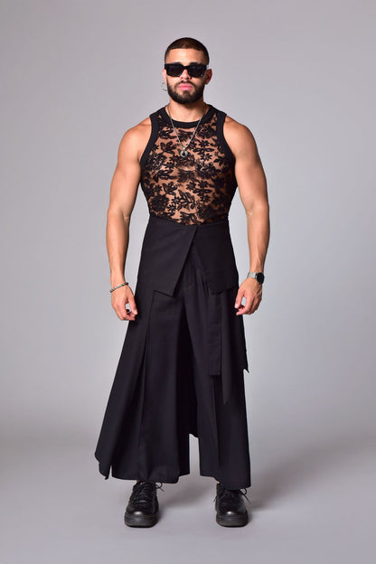 High-Waist Duna Layered Pants
