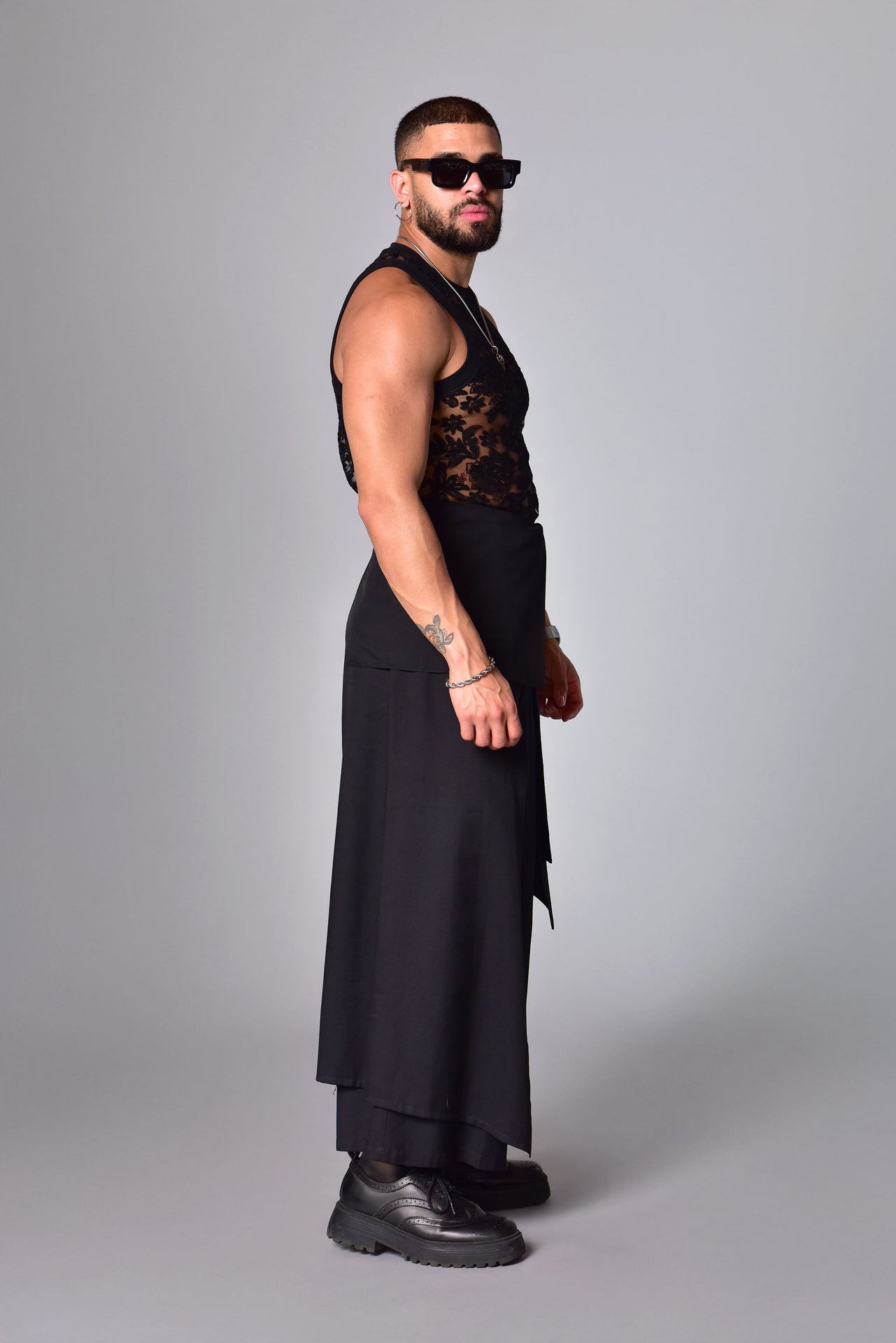 High waist layered skort skirt