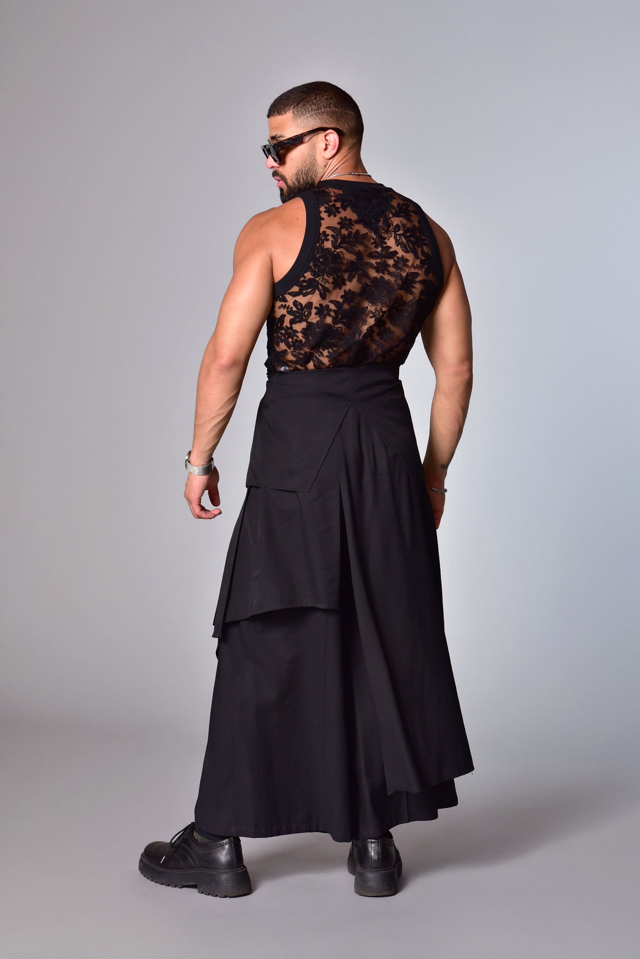 High waist layered skort skirt