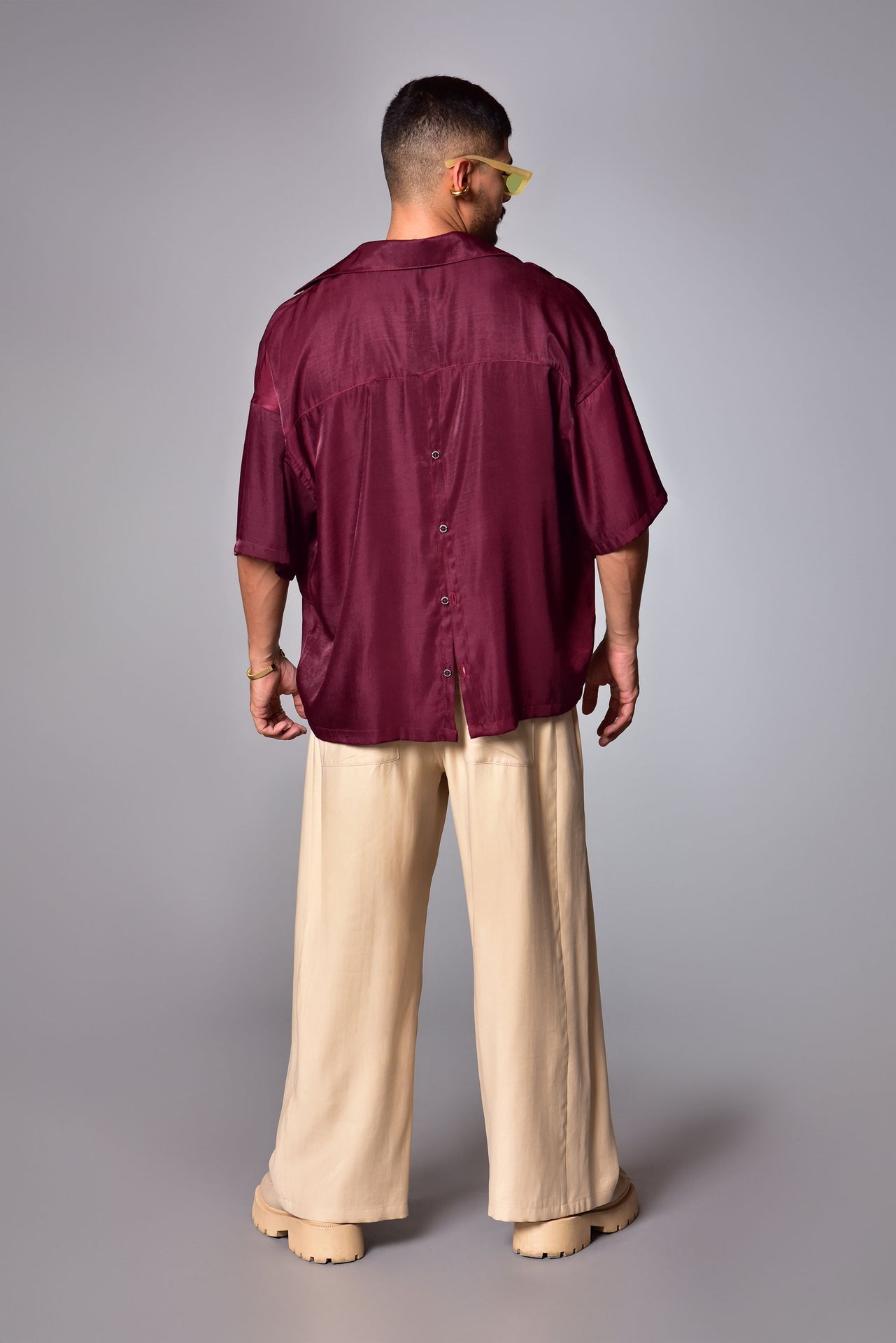 Ultra wide leg beige pants