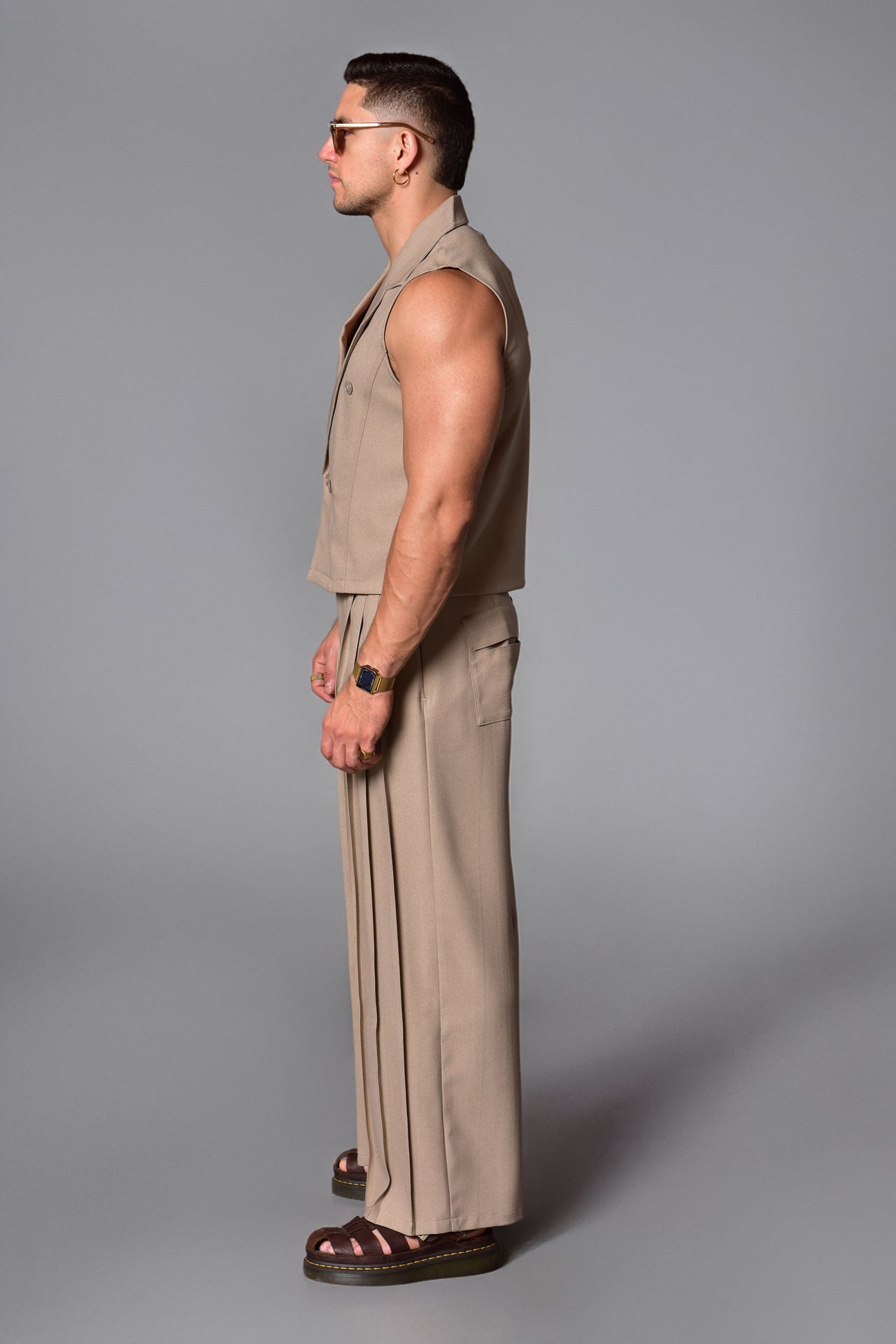 Beige Old Money Vest