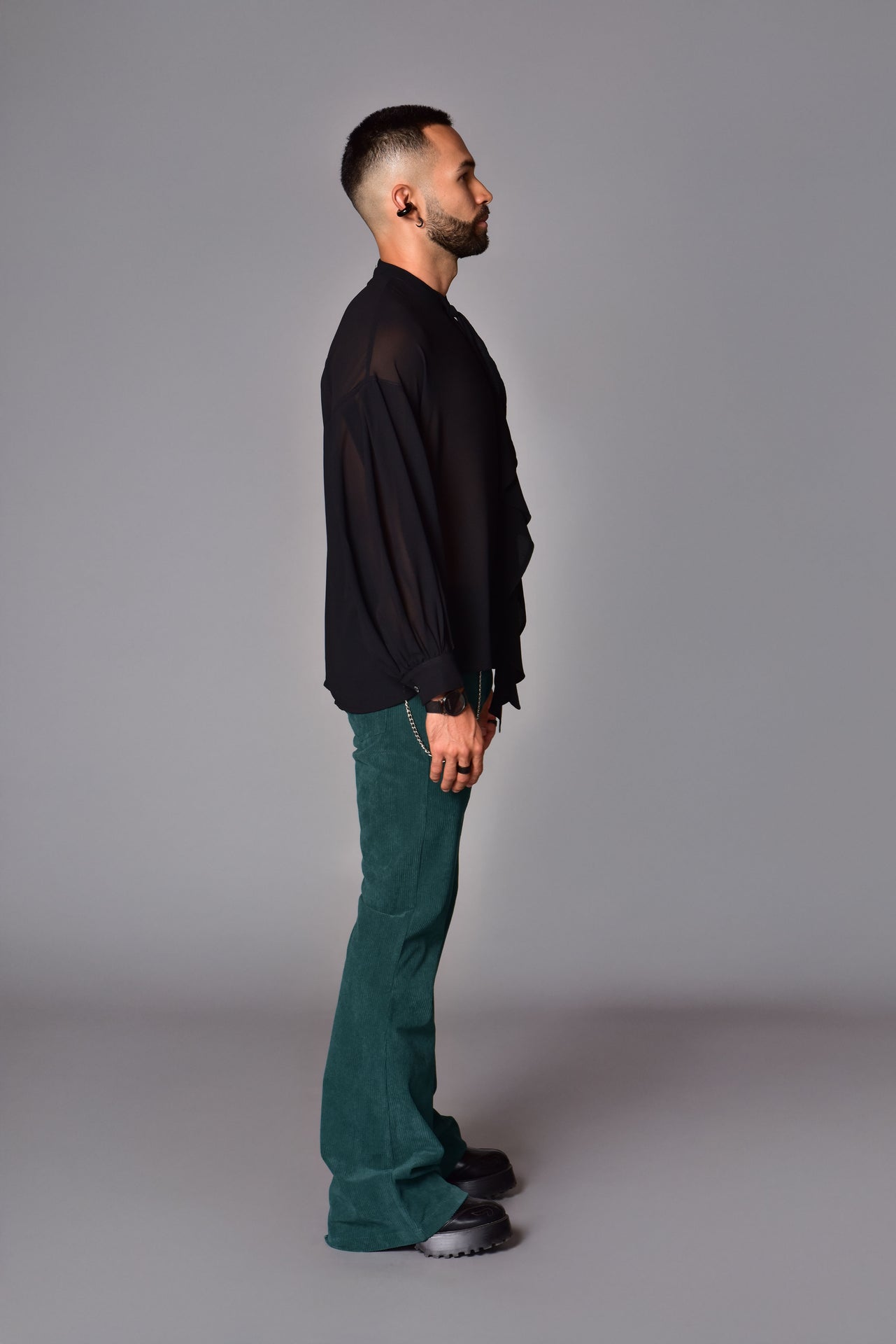 Elora Ruffled Sheer Shirt