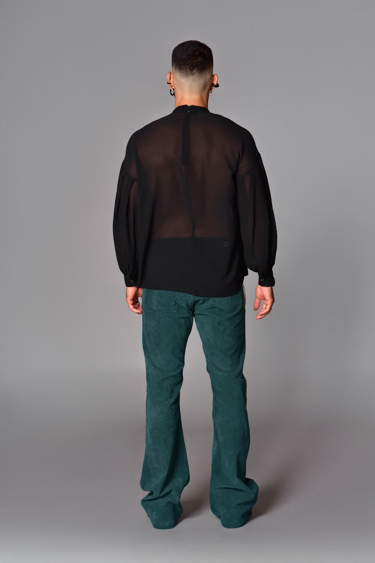 Emerald corduroy flared pants