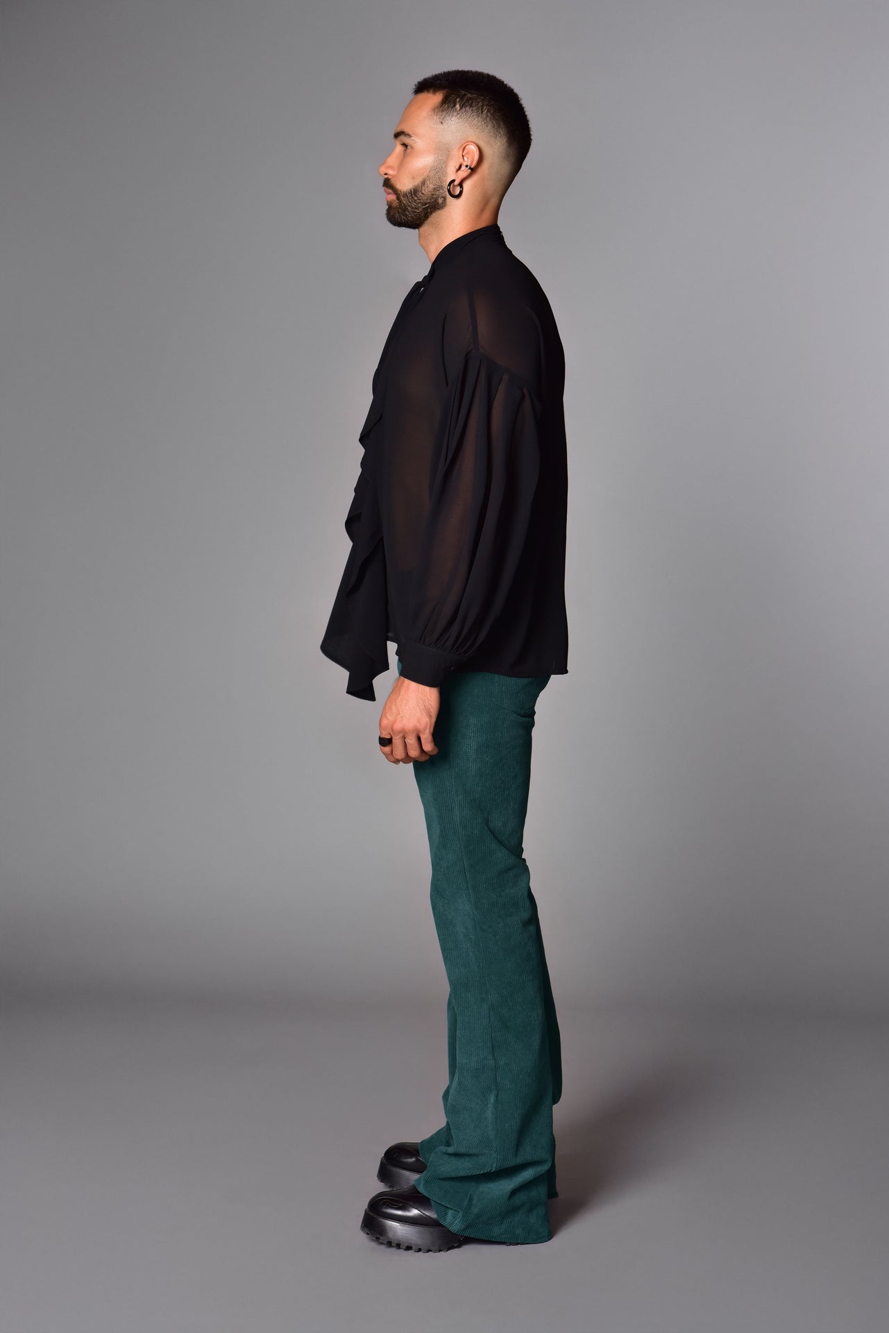 Elora Ruffled Sheer Shirt