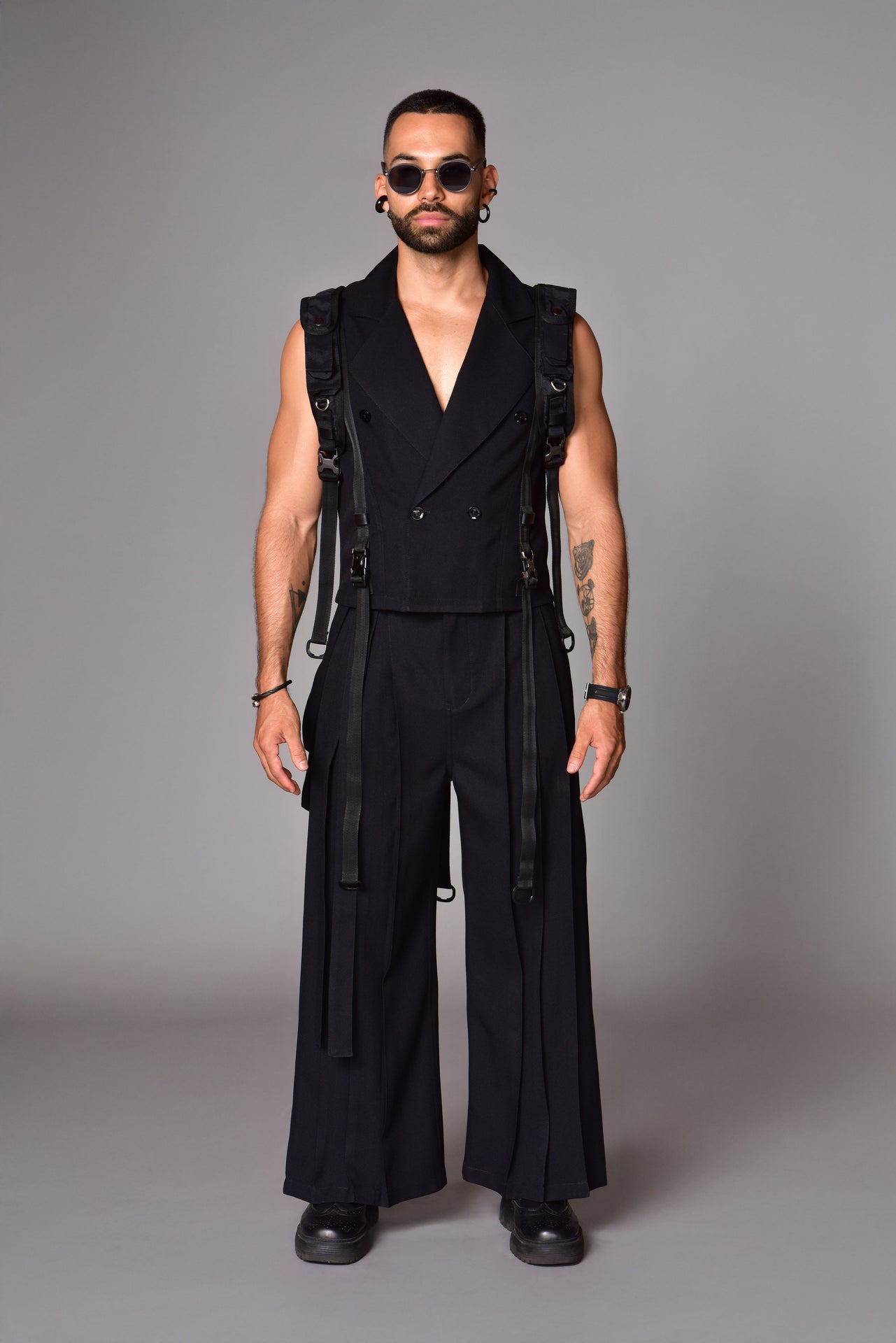 Black Old Money Techwear Vest