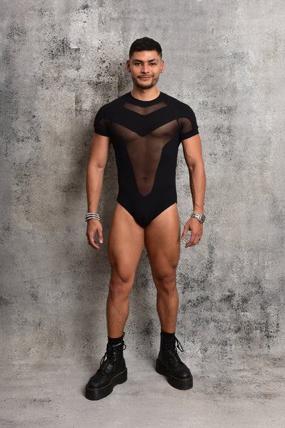 Body de cyberskin en negro