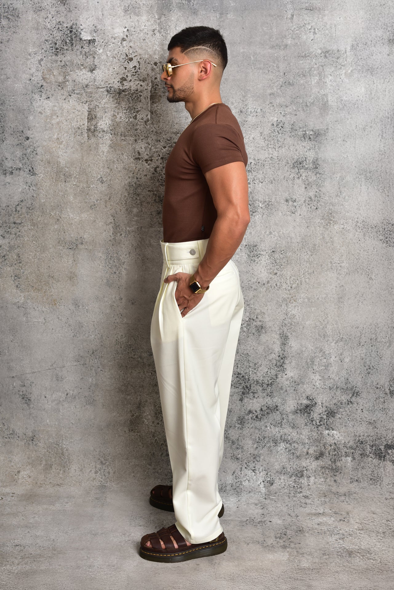 Ivory White Loose Fit Pants