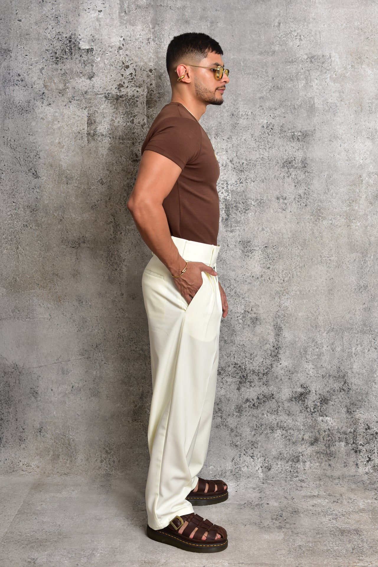 Ivory White Loose Fit Pants