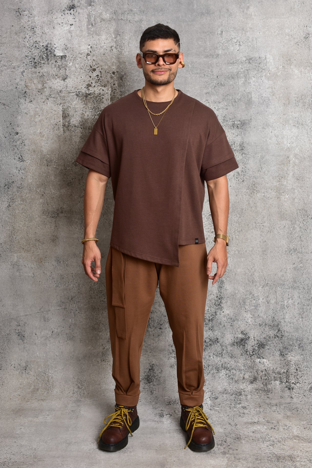 Fighter Layering Brown T-Shirt