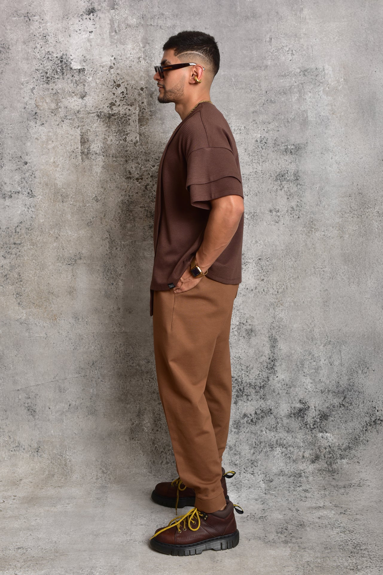 Fighter Layering Brown T-Shirt