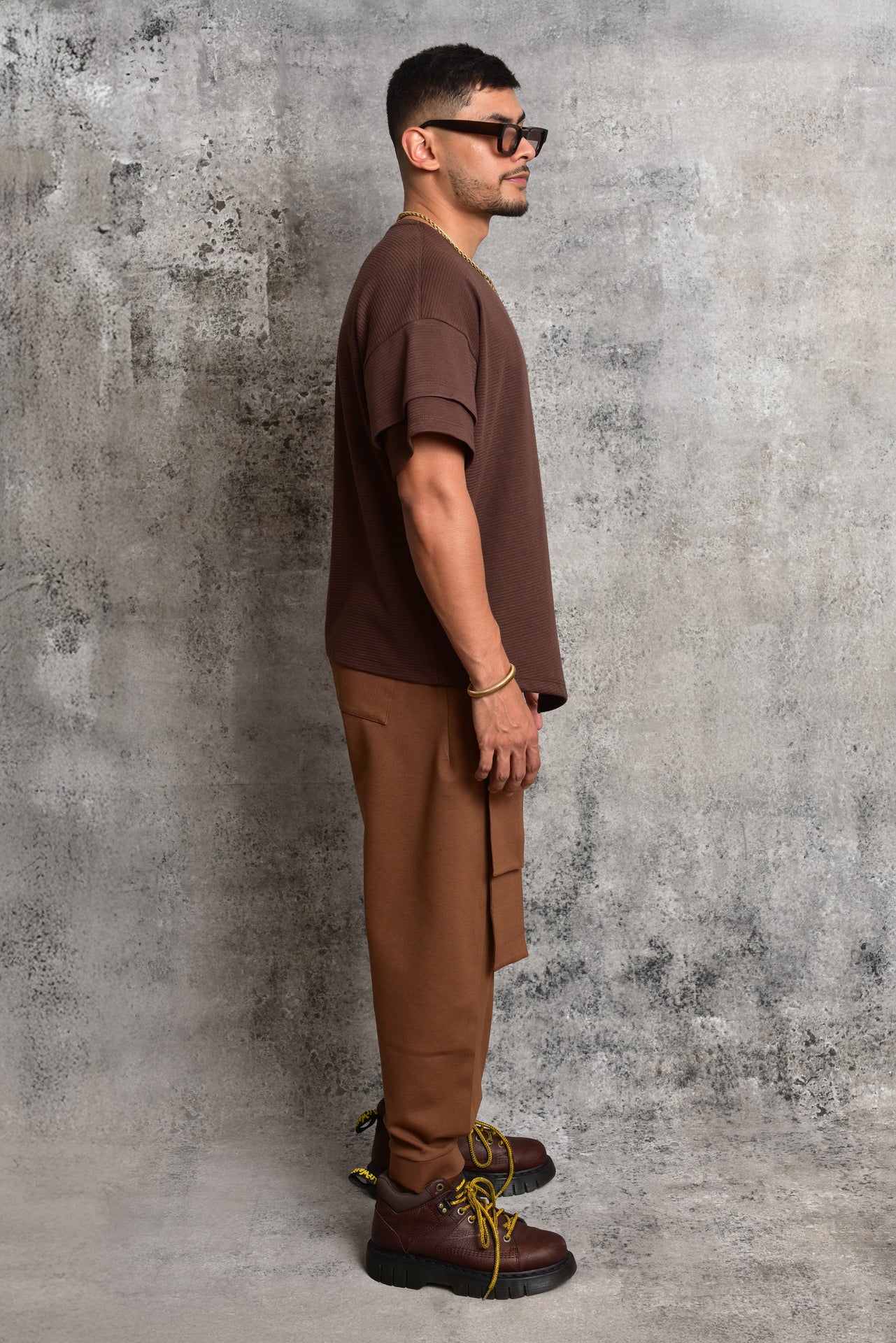 Fighter Layering Brown T-Shirt