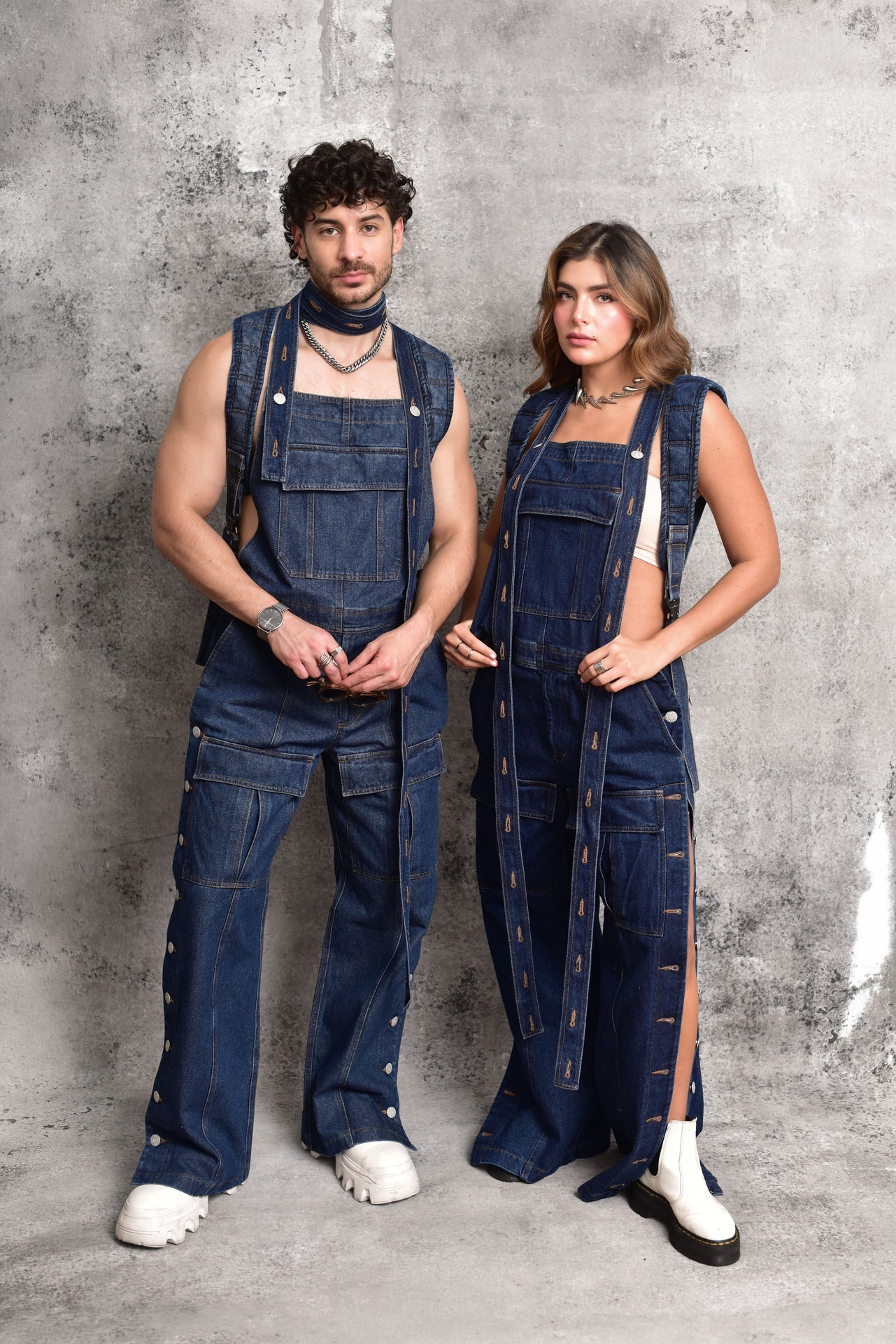 Structural Blue Denim Jumpsuit