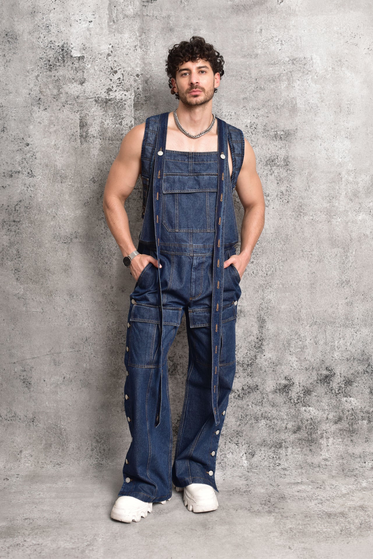 Structural Blue Denim Jumpsuit