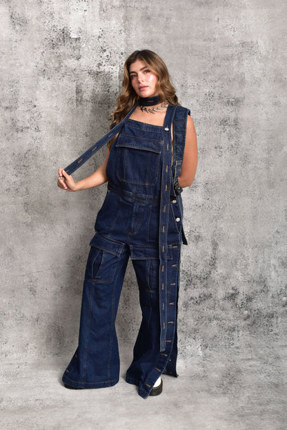 Structural Blue Denim Jumpsuit