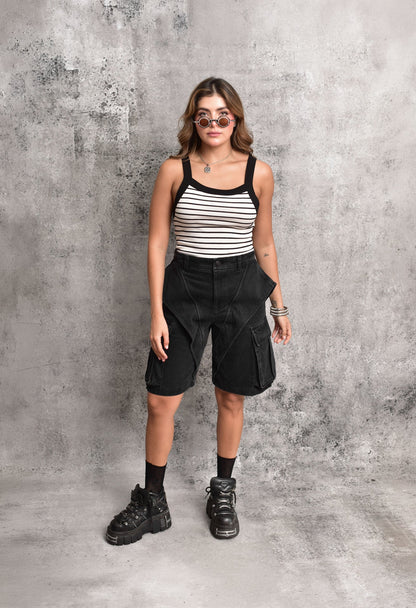 Striped ribbed tank top