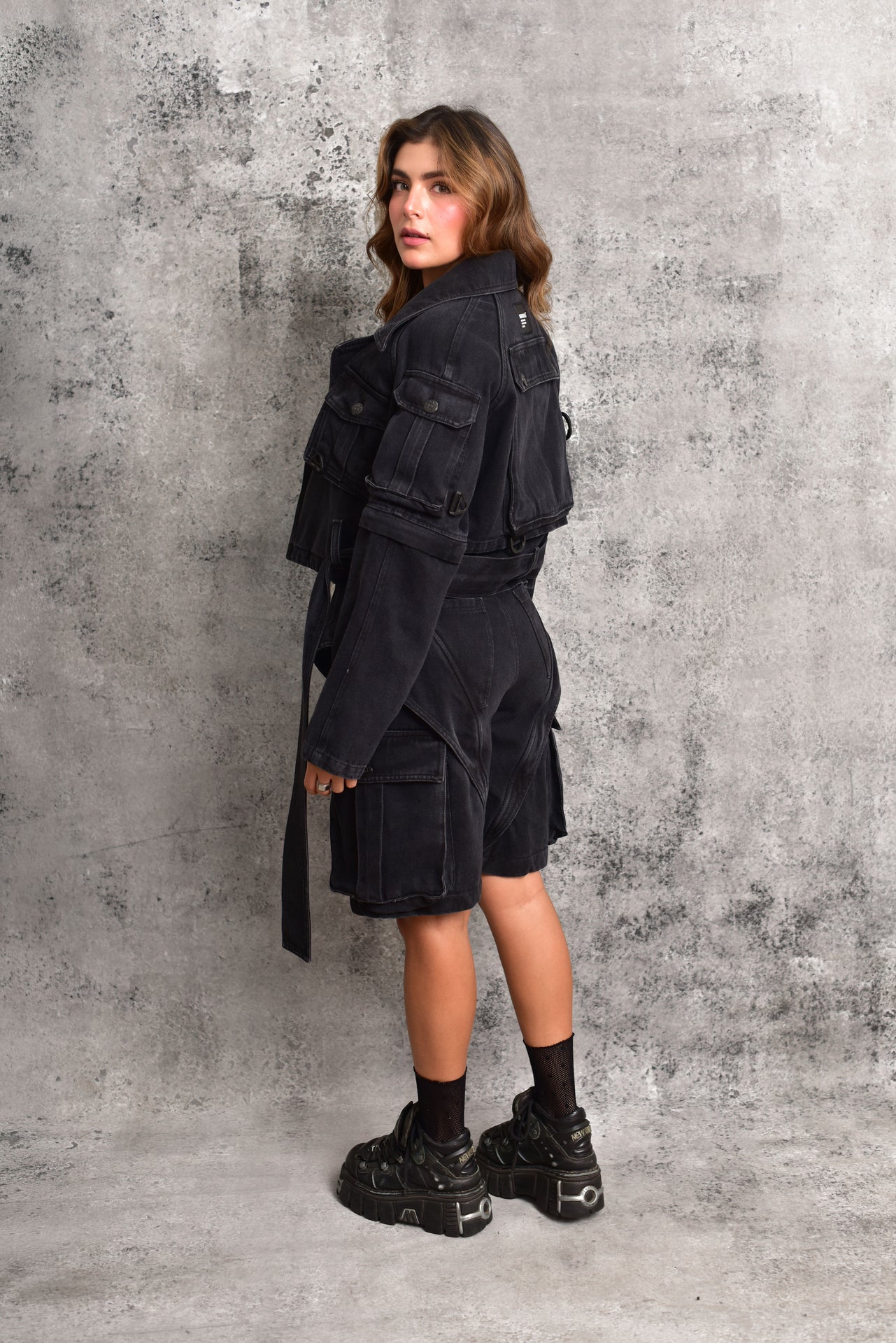 Tactical techwear Black Denim Jacket