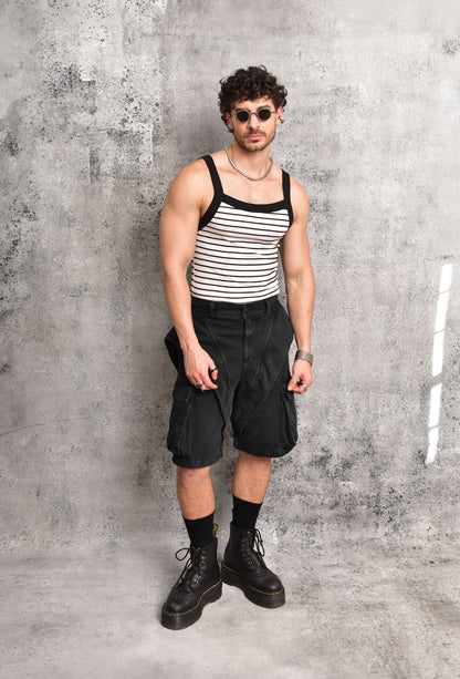 Striped ribbed tank top