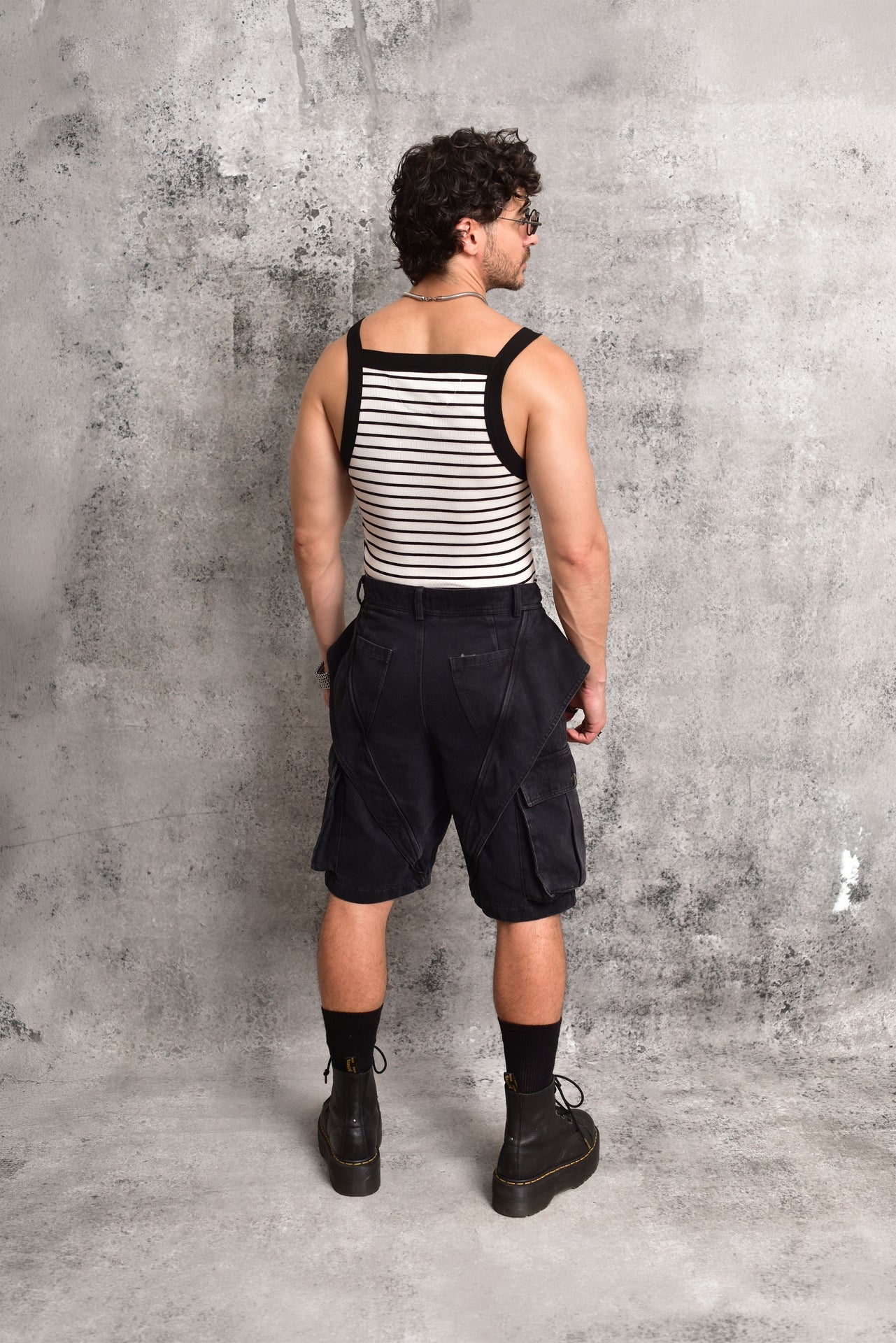 Striped ribbed tank top