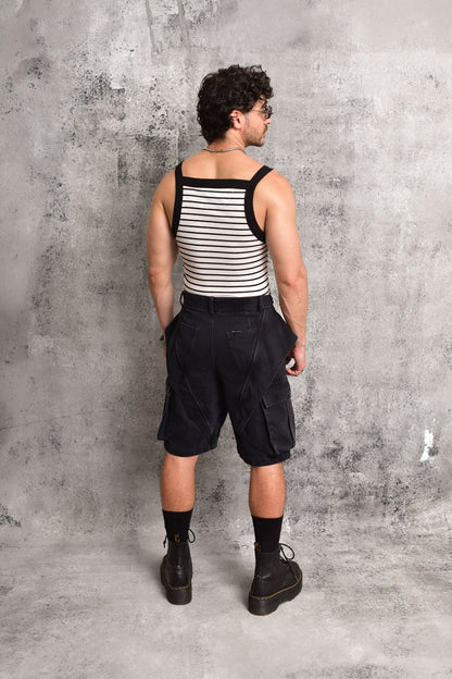 Striped ribbed tank top