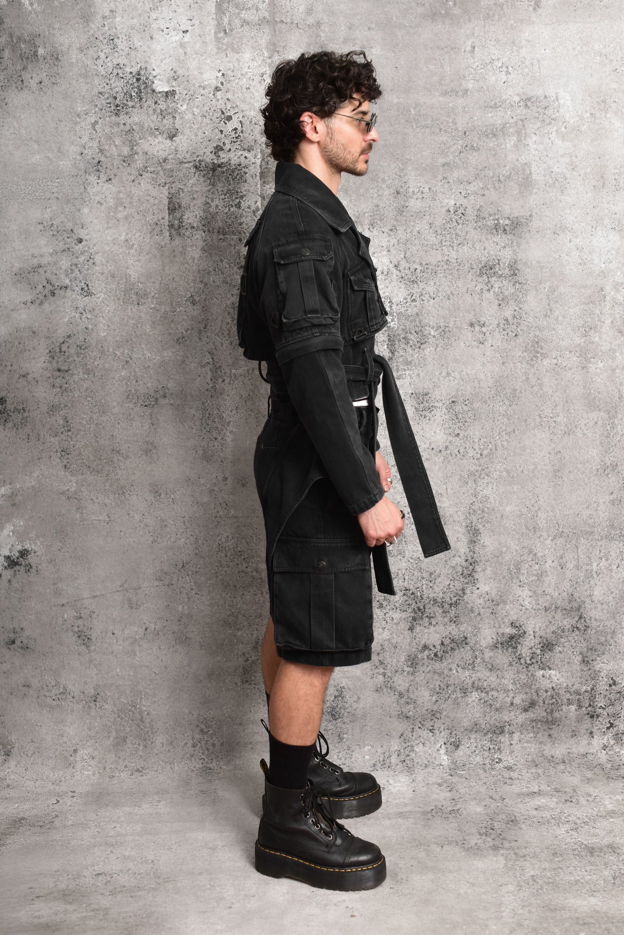 Tactical techwear Black Denim Jacket