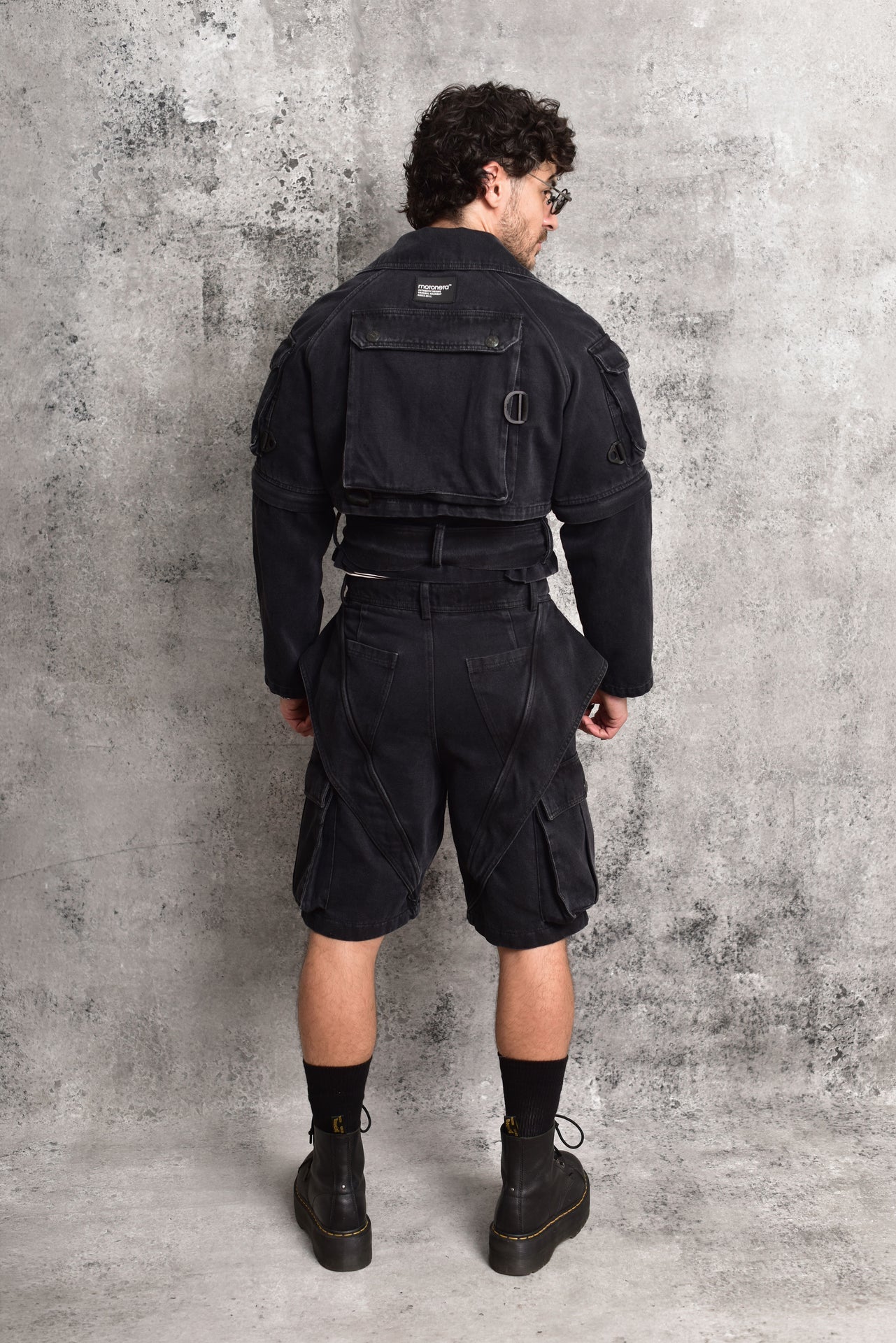 Tactical techwear Black Denim Jacket