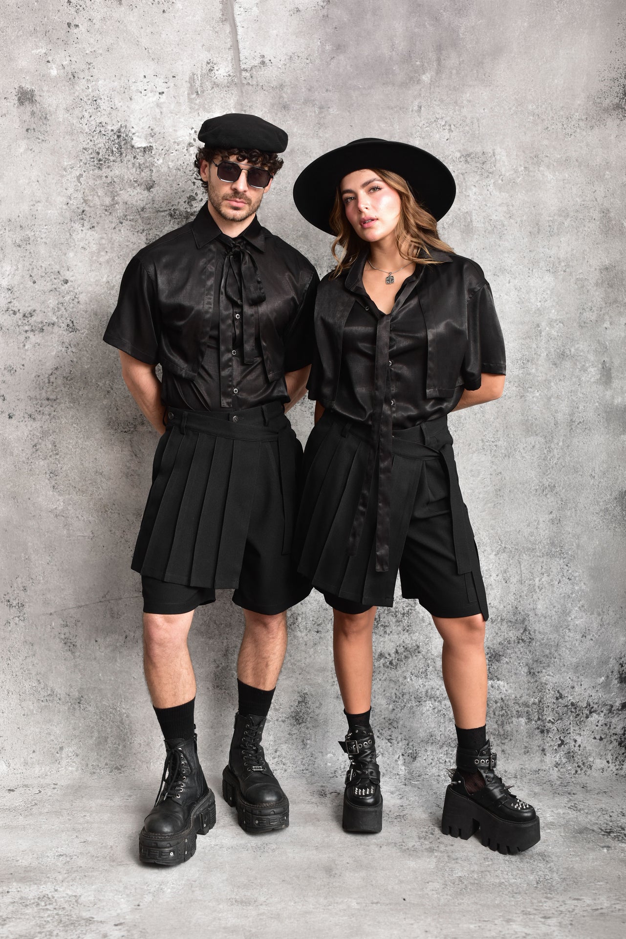 Black Relaxed-Fit Satin Shirt