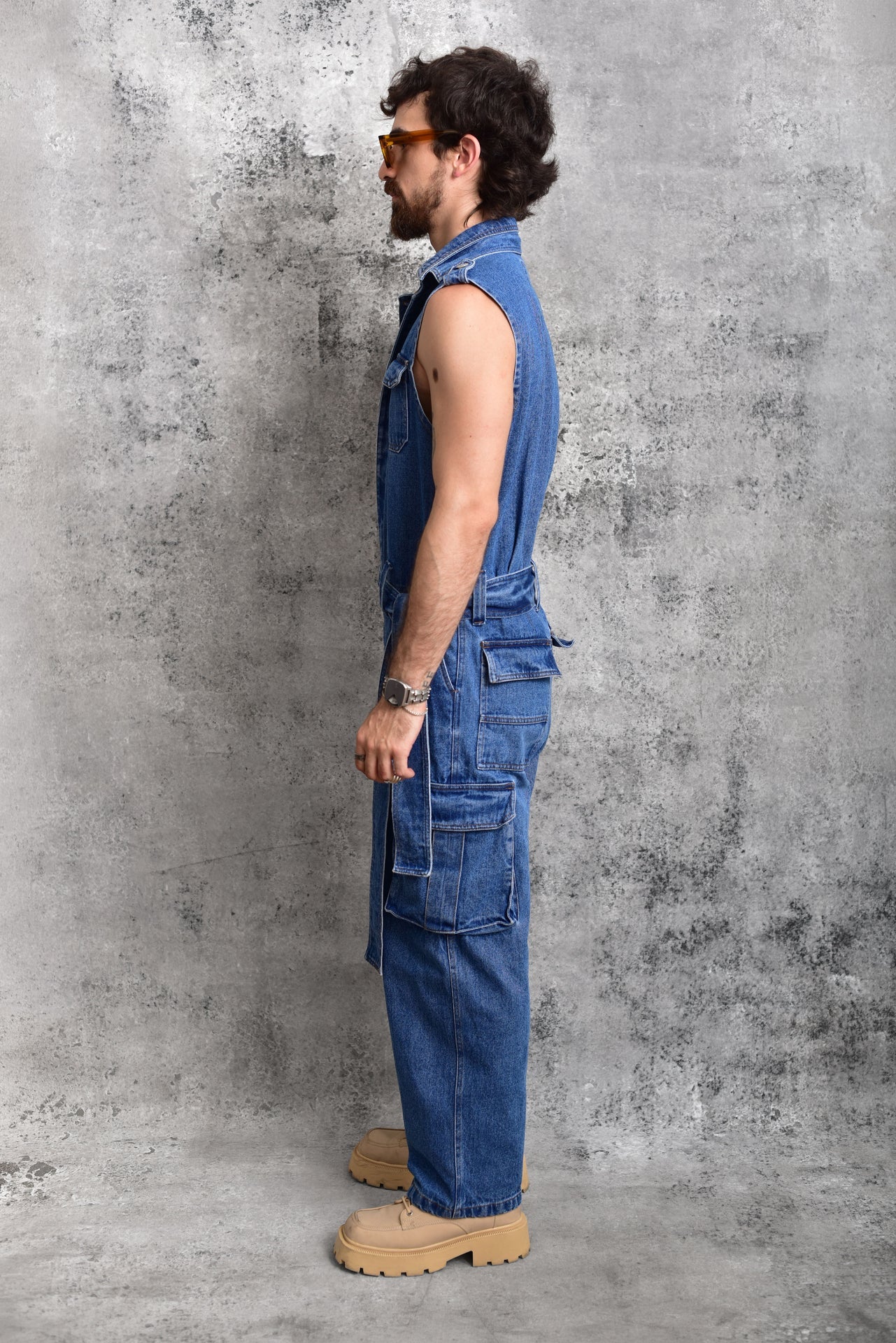 Samurai Cargo Denim Jumpsuit