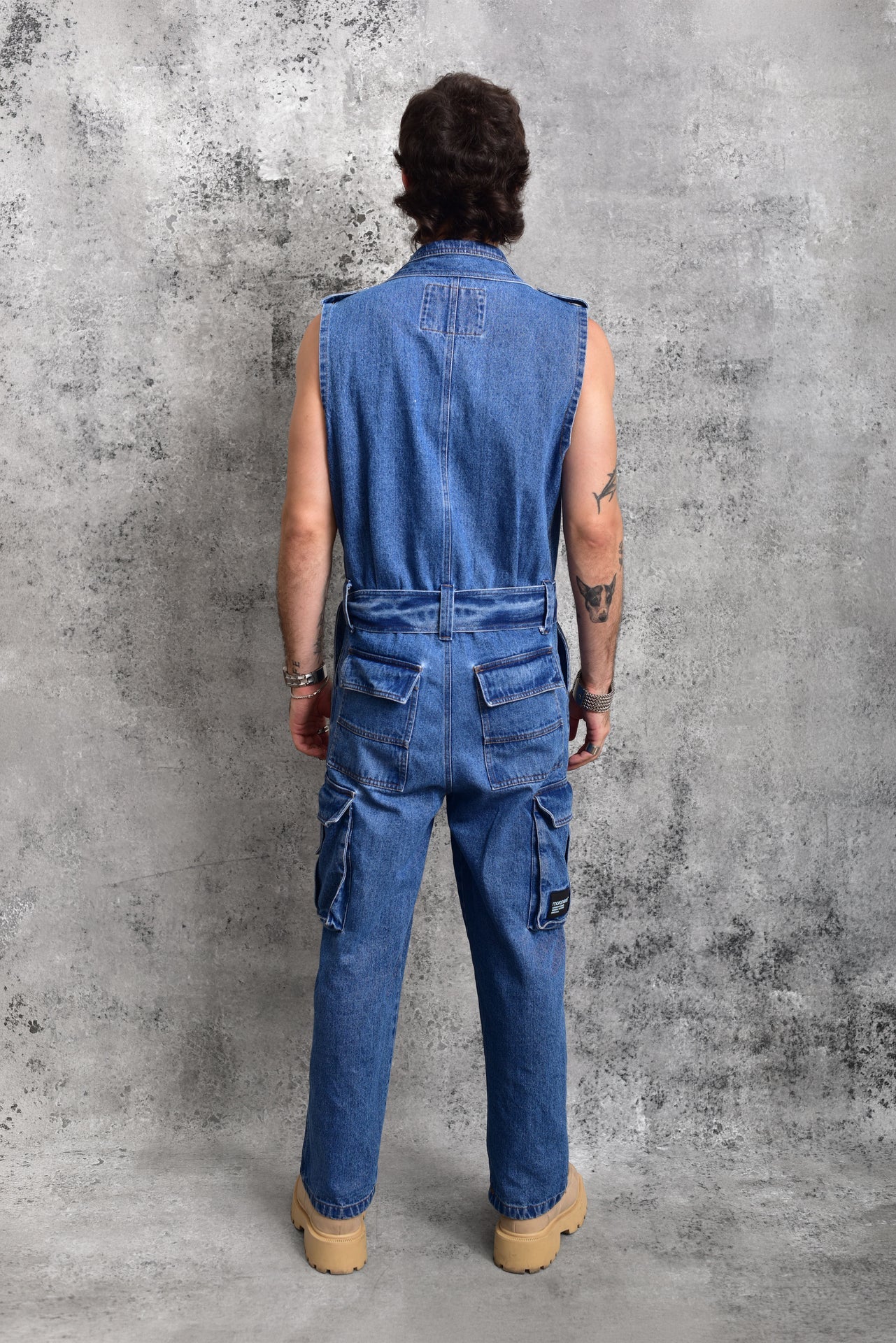 Samurai Cargo Denim Jumpsuit