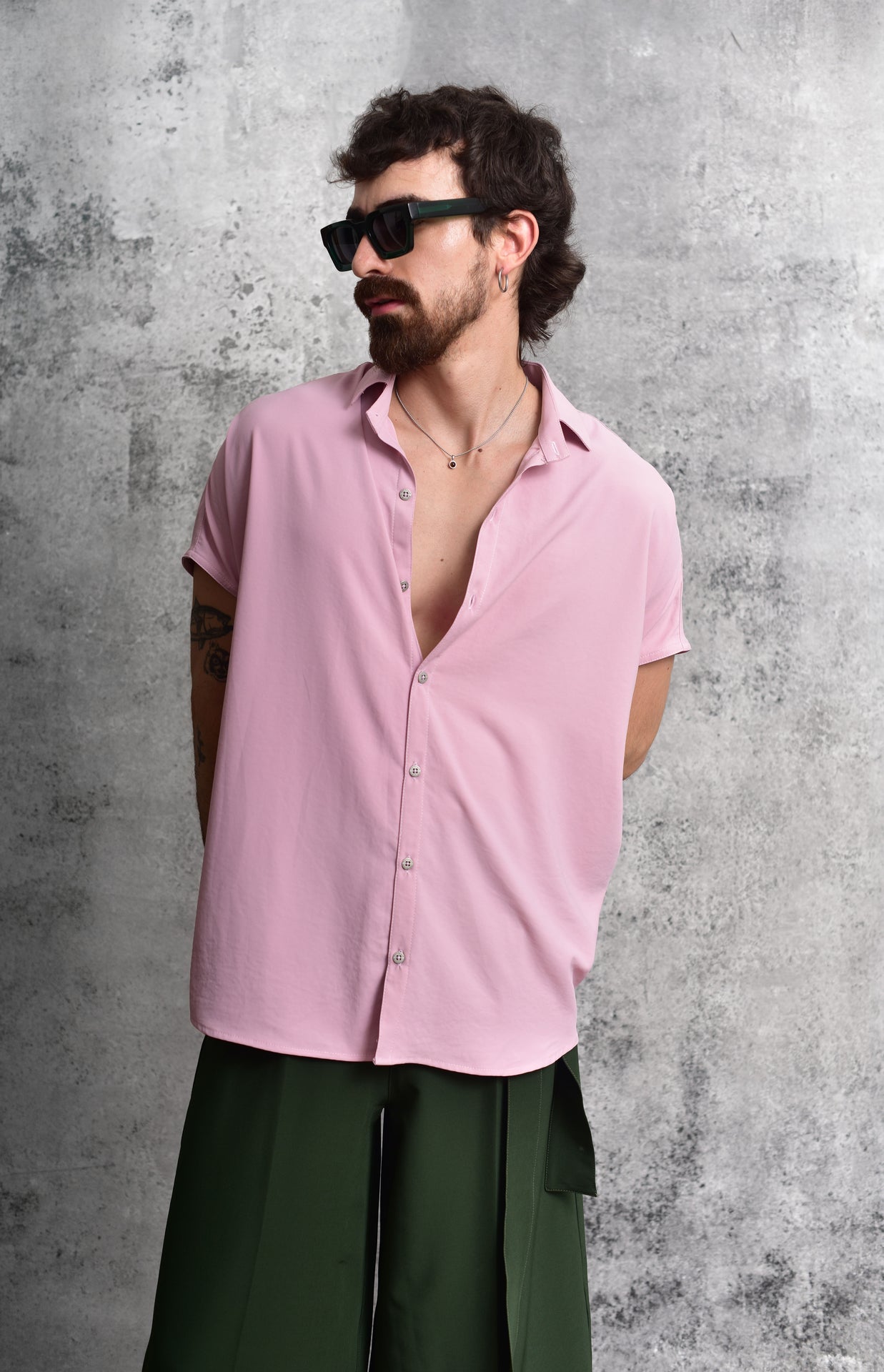 Oversized Batwing Rose Blouse