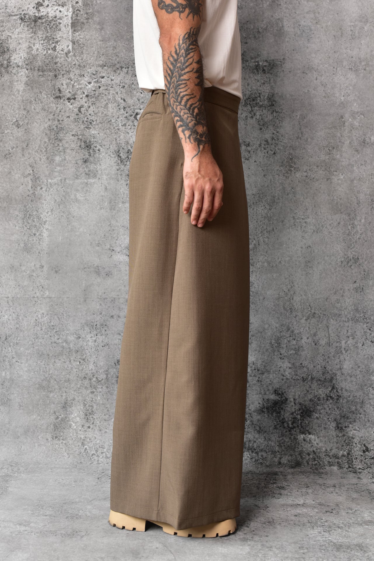 Pantalon tatami plisse mocca