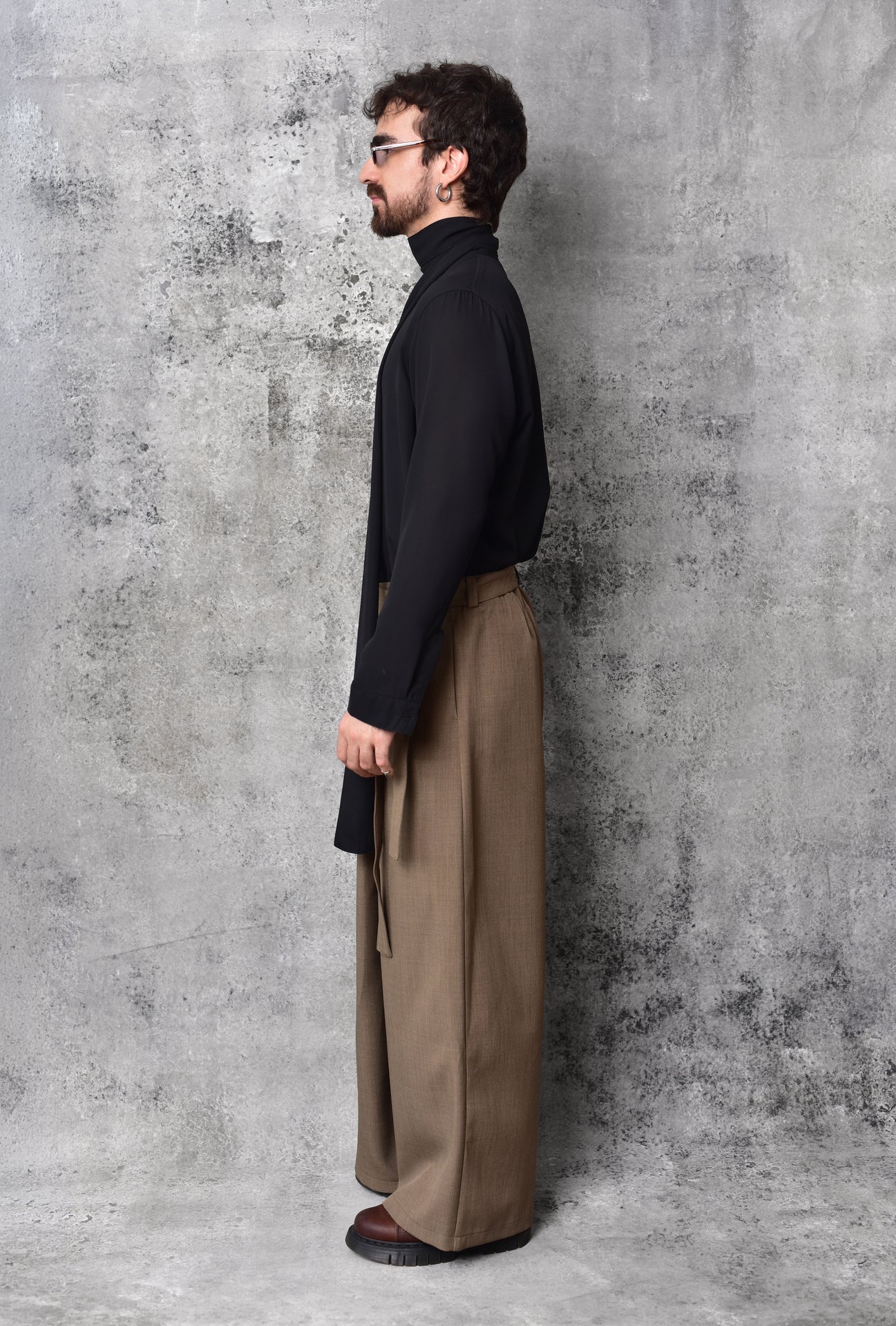 Pantalon tatami plisse mocca