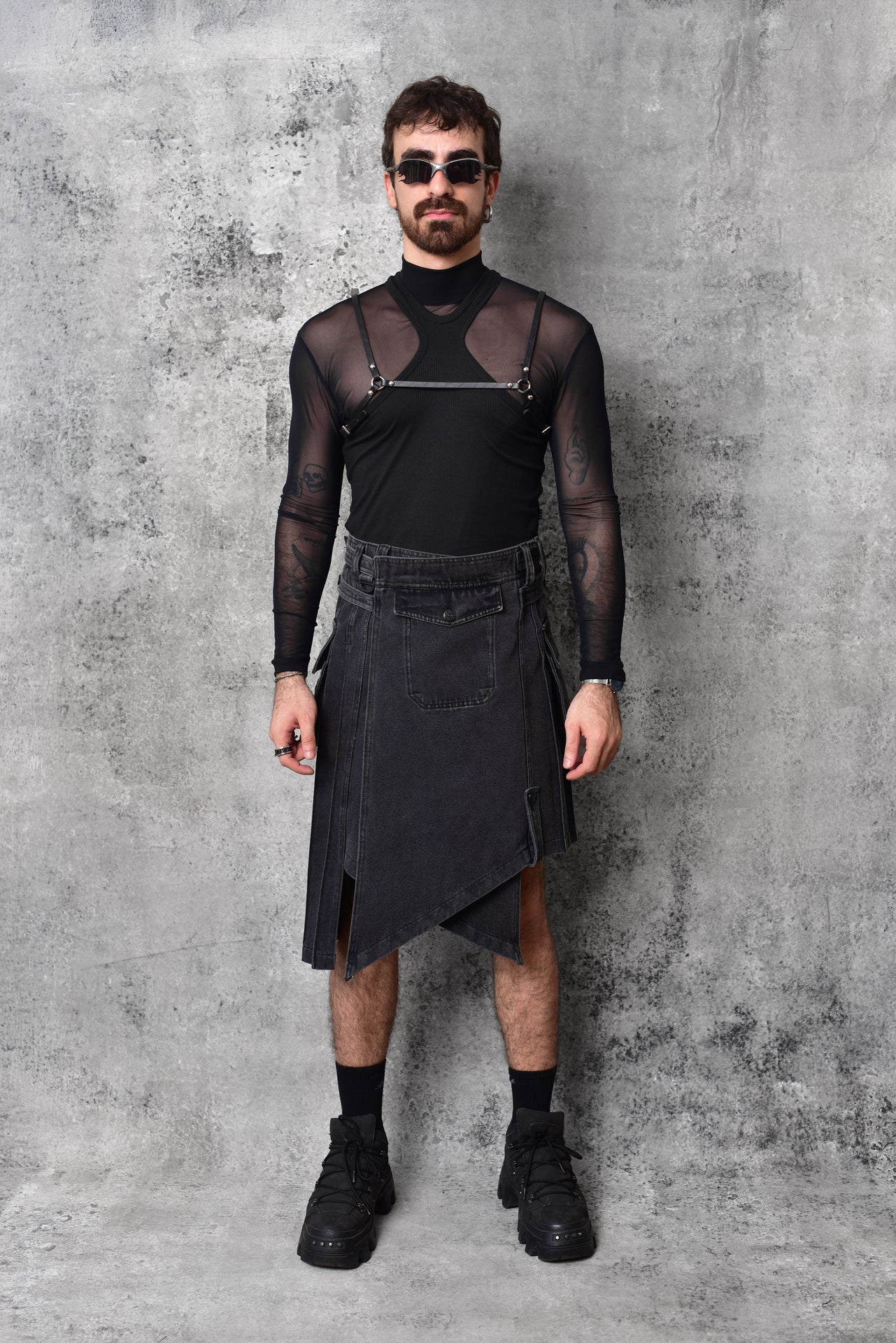 Architectural Dark Nexus Asymmetric Skirt | Motoneta – Motoneta
