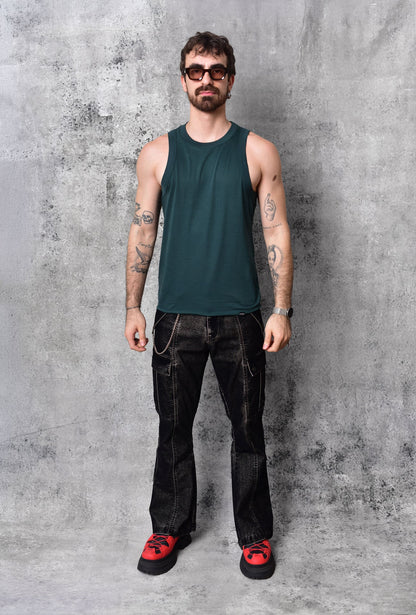 Emerald green sleeveless T-shirt