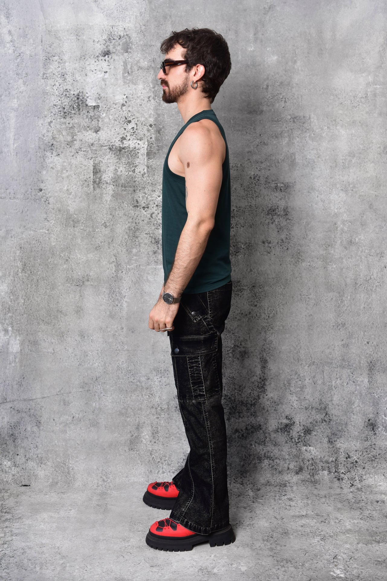 Emerald green sleeveless T-shirt