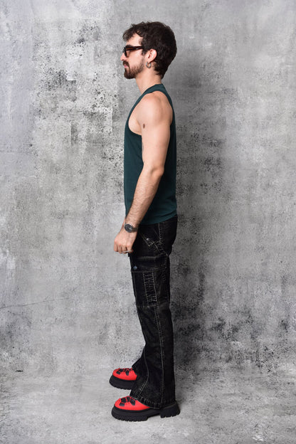Emerald green sleeveless T-shirt