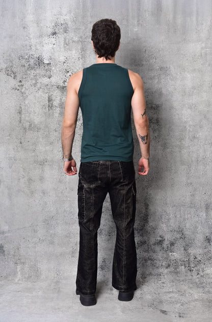 Emerald green sleeveless T-shirt