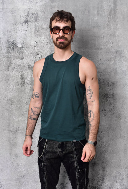 Emerald green sleeveless T-shirt