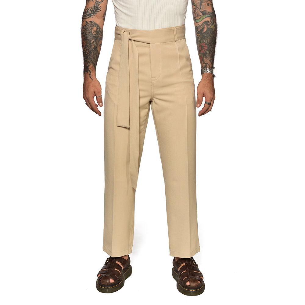 Cream loose fit pants