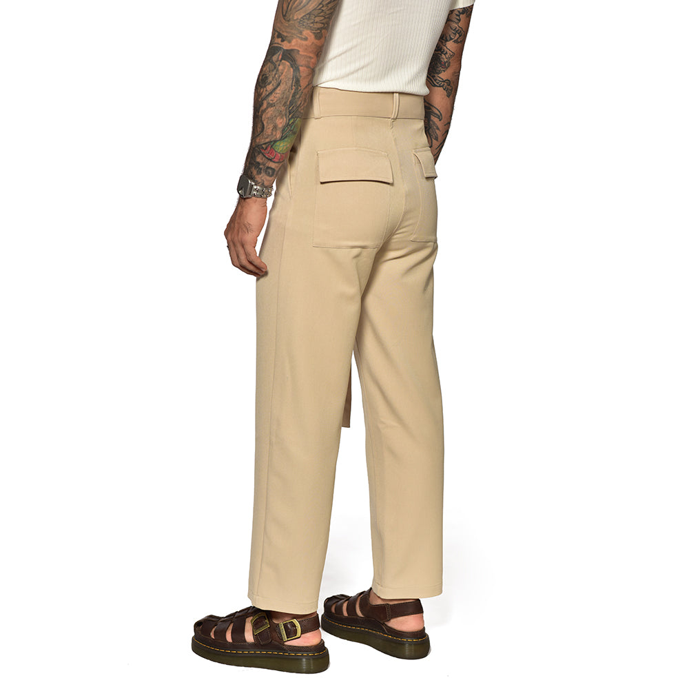 Cream loose fit pants