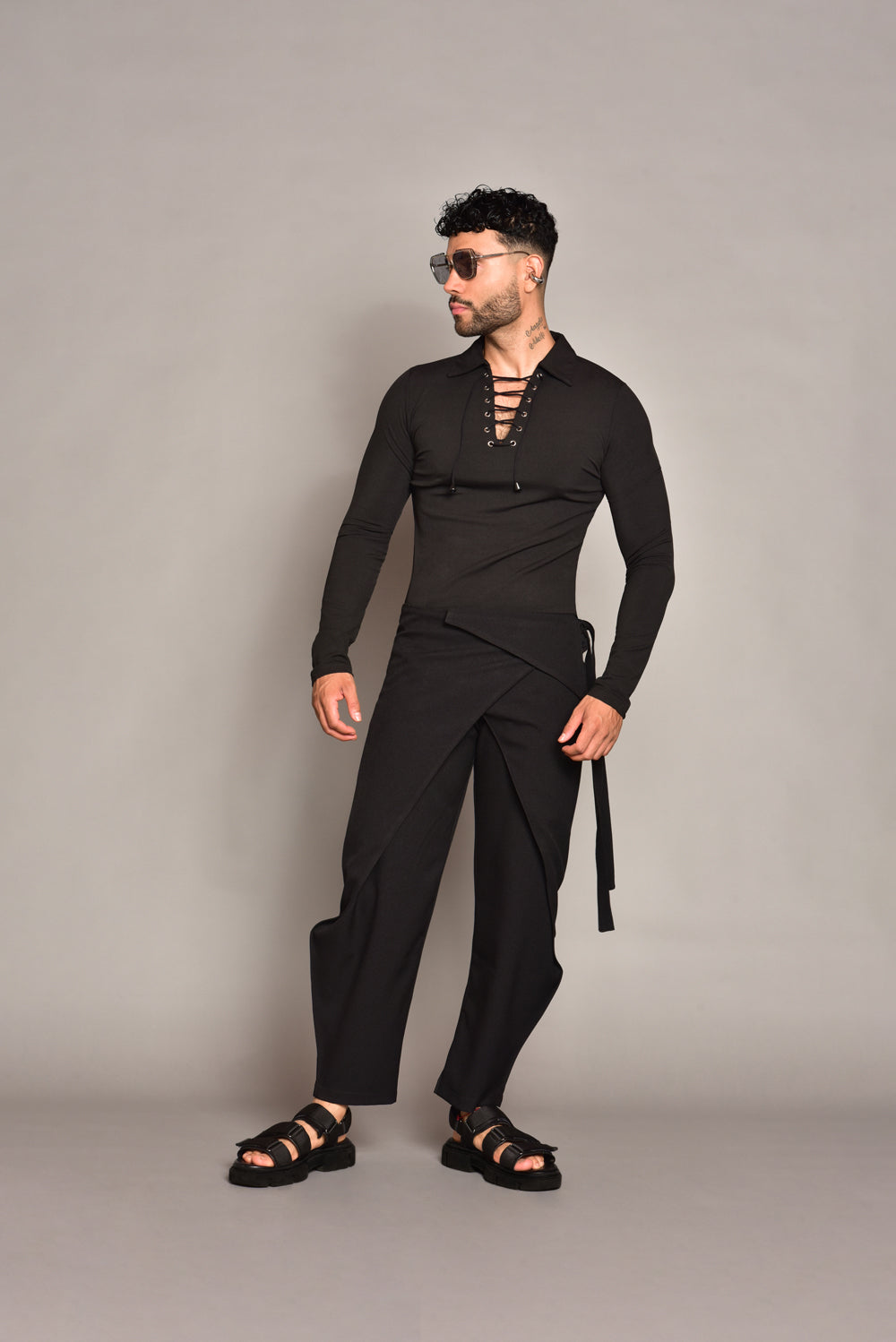 Black bali wrap pants