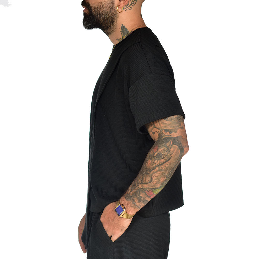 Fighter layering black t-shirt
