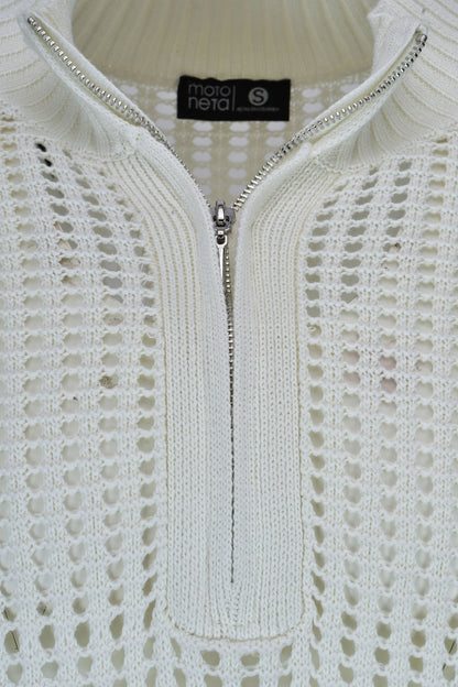 White Grid Knit T-Shirt™
