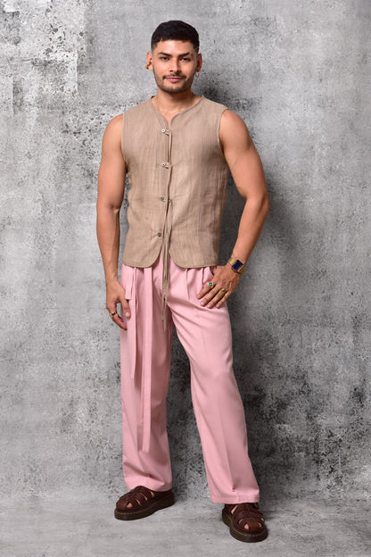 Camisa beige de estilo japonés bohemio