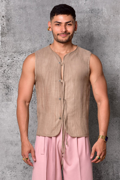 Camisa beige de estilo japonés bohemio