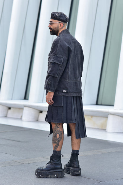 Denim Cargo Kimono
