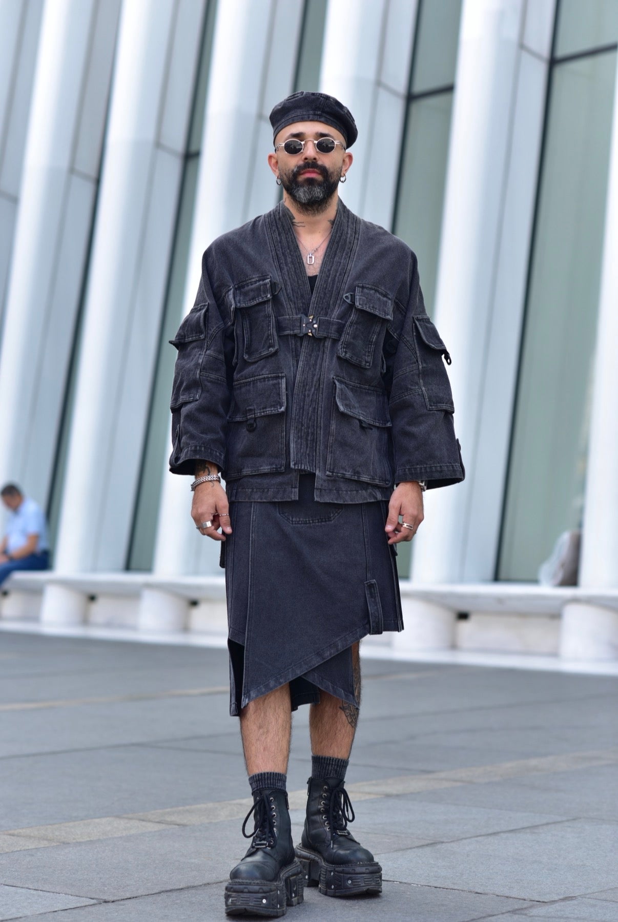 Denim Cargo Kimono